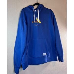 Life Is Good Sweatshirt Mens Large Happy Hour Campfire Dog Blue Hoodie Jake